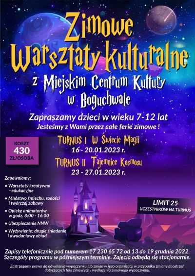 Zimowe warsztaty kulturalne 2023